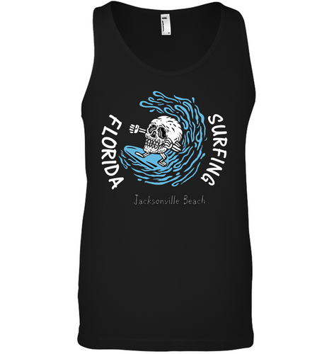 Florida Skull Surfing -- Canvas Unisex Ringspun Tank