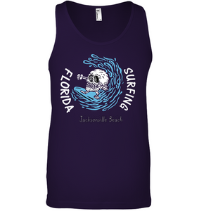 Florida Skull Surfing -- Canvas Unisex Ringspun Tank